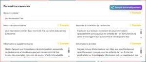 WISEWAND EXEMPLE PARAMETRES AVANCES